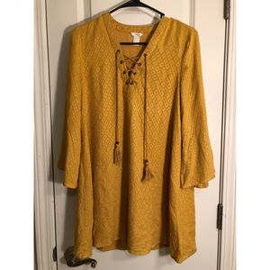 Mustard Yellow Hippie Dress